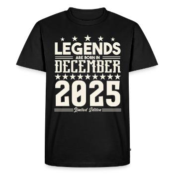 Legends Are Born In December 2025.Gift anniversary - Men's Premium Organic T-Shirt - black - Front - Nico (187cm)