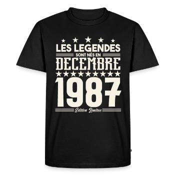Les Légendes Sont Nés En Décembre 1987, Cadeau. - T-shirt Premium bio Homme - noir - Devant - Nico (187cm)
