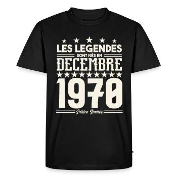 Les Légendes Sont Nés En Décembre 1970, Cadeau. - T-shirt Premium bio Homme - noir - Devant - Nico (187cm)