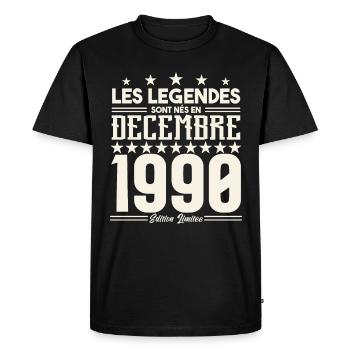Les Légendes Sont Nés En Décembre 1990, Cadeau. - T-shirt Premium bio Homme - noir - Devant - Nico (187cm)