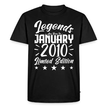 Naissance En Janvier 2010. Cadeau d'anniversaire. - T-shirt Premium bio Homme - noir - Devant - Nico (187cm)