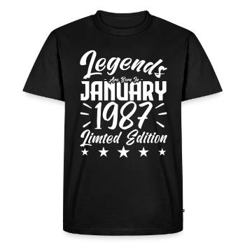Naissance En Janvier 1987. Cadeau d'anniversaire. - T-shirt Premium bio Homme - noir - Devant - Nico (187cm)