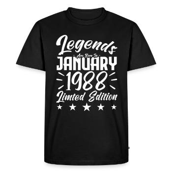 Naissance En Janvier 1988. Cadeau d'anniversaire. - T-shirt Premium bio Homme - noir - Devant - Nico (187cm)
