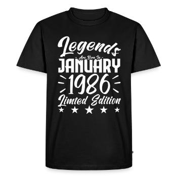 Naissance En Janvier 1986. Cadeau d'anniversaire. - T-shirt Premium bio Homme - noir - Devant - Nico (187cm)