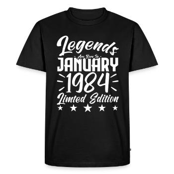 Naissance En Janvier 1984. Cadeau d'anniversaire. - T-shirt Premium bio Homme - noir - Devant - Nico (187cm)