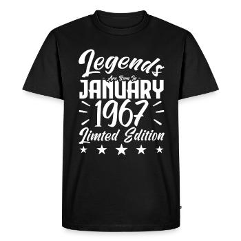 Naissance En Janvier 1967. Cadeau d'anniversaire. - T-shirt Premium bio Homme - noir - Devant - Nico (187cm)