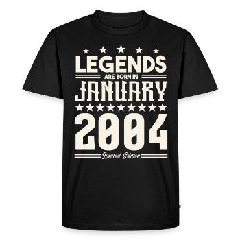 Cadeau Légende Janvier 2004. cadeau janvier 2004. - T-shirt Premium bio Homme - noir - Devant - Nico (187cm)
