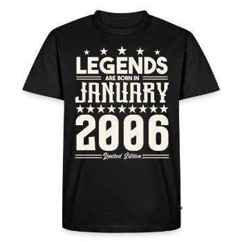 Cadeau Légende Janvier 2006. cadeau janvier 2006. - T-shirt Premium bio Homme - noir - Devant - Nico (187cm)