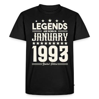 Gift legend January 1993. Gift January 1993. - Men's Premium Organic T-Shirt - black - Front - Nico (187cm)