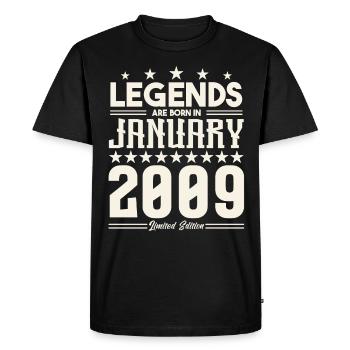Gift Legend January 2009. Gift January 2009. - Men's Premium Organic T-Shirt - black - Front - Nico (187cm)