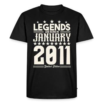 A2Gift Legend January 2011. Gift January 2011 - Men's Premium Organic T-Shirt - black - Front - Nico (187cm)