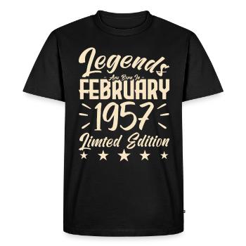Born in February 1957. Birthday gift. - Men's Premium Organic T-Shirt - black - Front - Nico (187cm)
