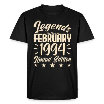Born in February 1994. Birthday gift. - Men's Premium Organic T-Shirt - black - Front - Nico (187cm)