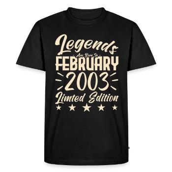 Born in February 2003. Birthday gift. - Men's Premium Organic T-Shirt - black - Front - Nico (187cm)