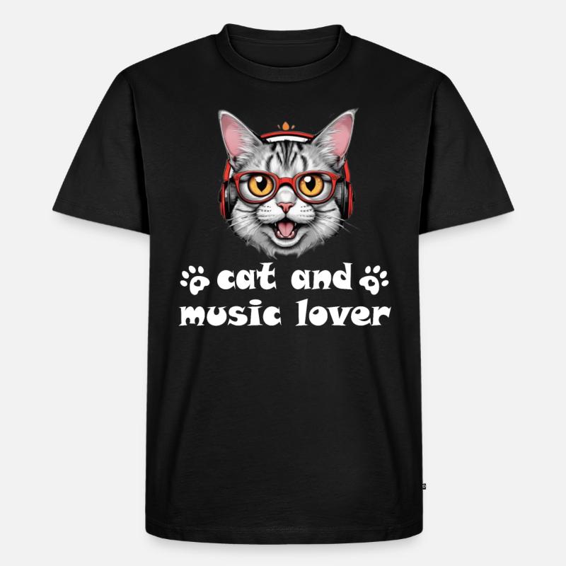 Conception de musique de chat - T-shirt Premium bio Homme - noir
