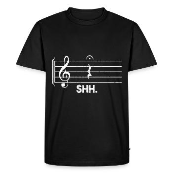 Shh Quarter Rest and Fermate Music - Men's Premium Organic T-Shirt - black - Front - Nico (187cm)