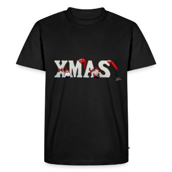 Noël Noël Noël Période de Noël - T-shirt Premium bio Homme - noir - Devant - Nico (187cm)