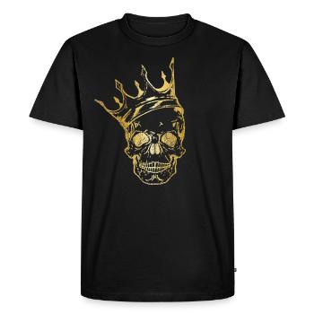 Crâne Couronne ◊ ◊ King Gold Skull King Gift - T-shirt Premium bio Homme - noir - Devant - Nico (187cm)