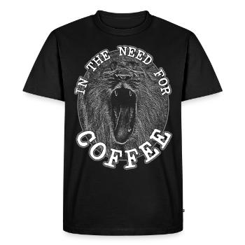 dans le besoin de café blanc - T-shirt Premium bio Homme - noir - Devant - Nico (187cm)