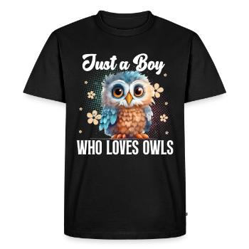 Hibou - T-shirt Premium bio Homme - noir - Devant - Nico (187cm)