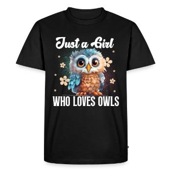 Owl Owls - Men's Premium Organic T-Shirt - black - Front - Nico (187cm)