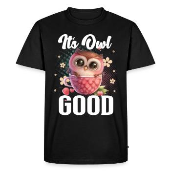 hibou hiboux son hibou bon - T-shirt Premium bio Homme - noir - Devant - Nico (187cm)