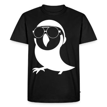 Drôle d’oiseau portant des lunettes de soleil Cool Bourke’s Parak - T-shirt Premium bio Homme - noir - Devant - Nico (187cm)