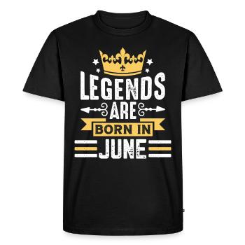 The legends are born in the month of June's birthday - Men's Premium Organic T-Shirt - black - Front - Nico (187cm)