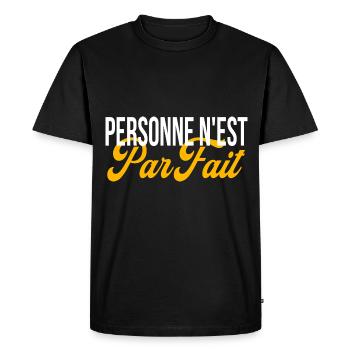 personne n 'est parfait... sauf moi ! - T-shirt Premium bio Homme - noir - Devant - Nico (187cm)