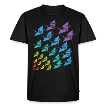 Origami crane Japanese art gift - Men's Premium Organic T-Shirt - black - Front - Nico (187cm)