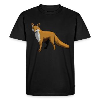 Fox foxes red fox forest animal gift - Men's Premium Organic T-Shirt - black - Front - Nico (187cm)