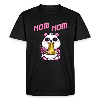 Nom Nom China Instant Ramen Noodles Pasta Panda Fan - Men's Premium Organic T-Shirt - black - Front - Nico (187cm)