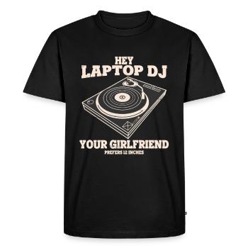 DJ - T-shirt Premium bio Homme - noir - Devant - Nico (187cm)