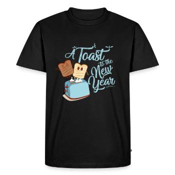 Toast Bread New Year's Eve New Year's Eve Cheers - Men's Premium Organic T-Shirt - black - Front - Nico (187cm)