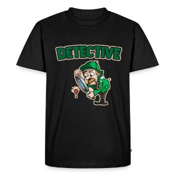 Detective with magnifying glass - Men's Premium Organic T-Shirt - black - Front - Nico (187cm)
