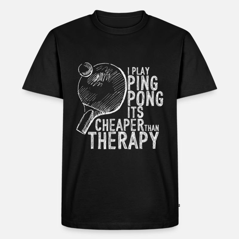 Pingpong - Männer Premium Bio T-Shirt - Schwarz