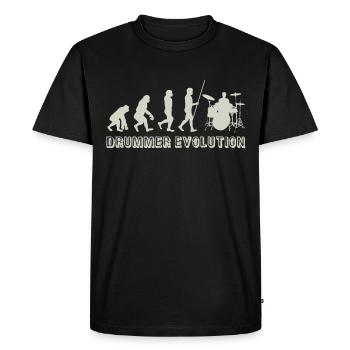 Evolution Drum Drummer - T-shirt Premium bio Homme - noir - Devant - Nico (187cm)