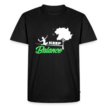 Équilibre - T-shirt Premium bio Homme - noir - Devant - Nico (187cm)
