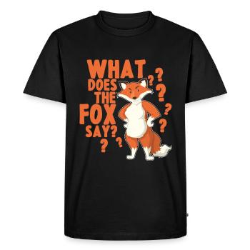 What does the Fox say - Men's Premium Organic T-Shirt - black - Front - Nico (187cm)