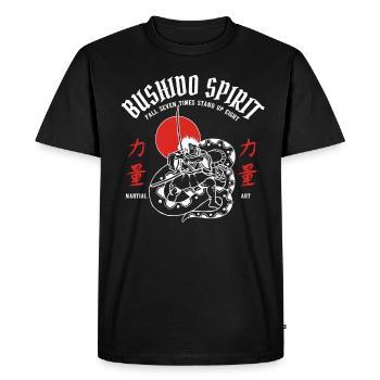 Esprit Bushido. Combattez avec les arts martiaux de dragon - T-shirt Premium bio Homme - noir - Devant - Nico (187cm)