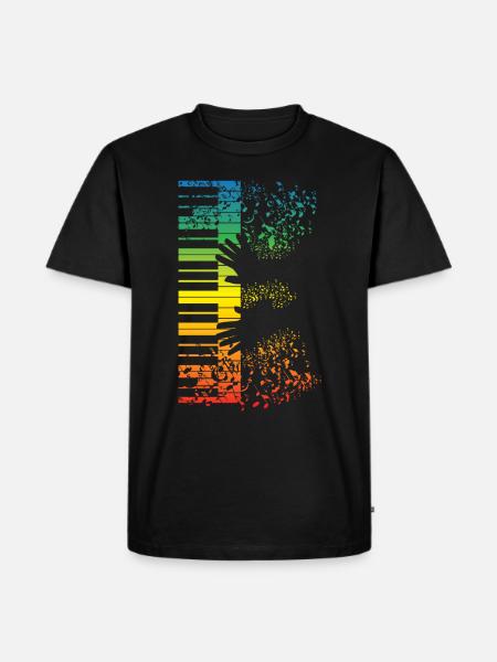 Keyboard Piano Gift Muziek Musicus Instrument - Mannen Premium Bio T-shirt - zwart