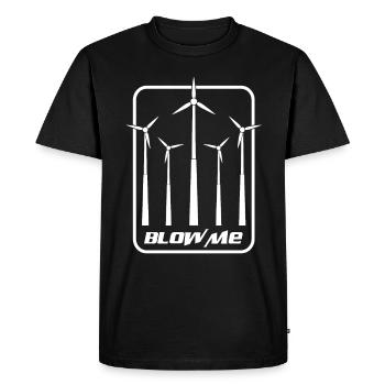Wind Turbine Shirt - Windmill Gift - Men's Premium Organic T-Shirt - black - Front - Nico (187cm)