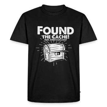 géocache - T-shirt Premium bio Homme - noir - Devant - Nico (187cm)