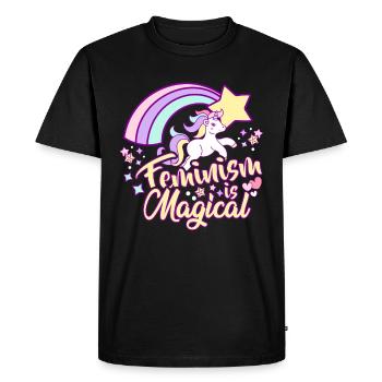 Feminism is magical like a unicorn gifts - Men's Premium Organic T-Shirt - black - Front - Nico (187cm)
