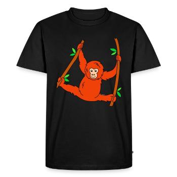 Orangutan - Men's Premium Organic T-Shirt - black - Front - Nico (187cm)
