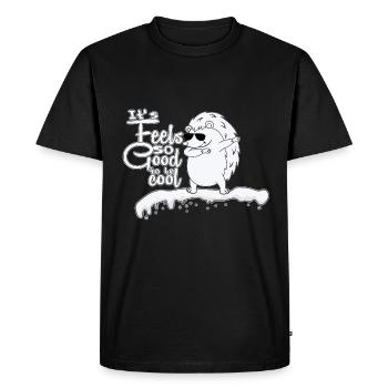 Cadeaux hérisson Balle à pointes Animal cool - T-shirt Premium bio Homme - noir - Devant - Nico (187cm)