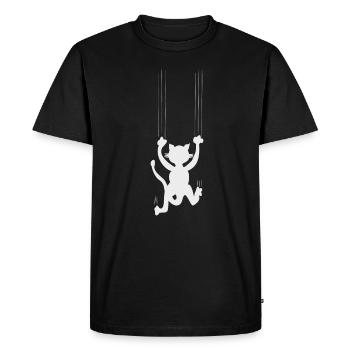 Funny Cat Cute Cat - t-shirt humor cats - Men's Premium Organic T-Shirt - black - Front - Nico (187cm)