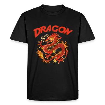 dragon - Men's Premium Organic T-Shirt - black - Front - Nico (187cm)