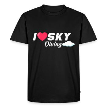 Skydiver - Men's Premium Organic T-Shirt - black - Front - Nico (187cm)