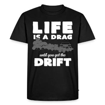 dérive - T-shirt Premium bio Homme - noir - Devant - Nico (187cm)